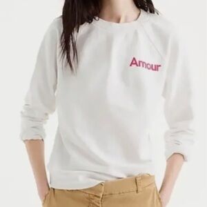 J.Crew Amour white‎ crewneck size small popover sweater